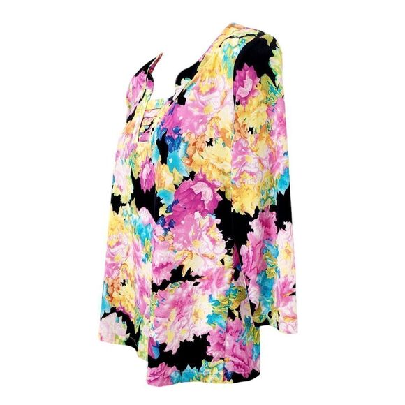 2/$20 Y2K Black & Purple Top Blouse Size: M - Picture 4 of 5